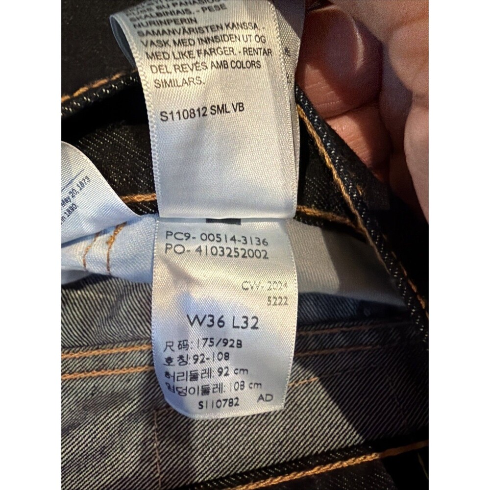 Levi’s 514 Straight Fit Jeans Black Dark Wash W36 L32‎ Original Riveted - Picture 3 of 10